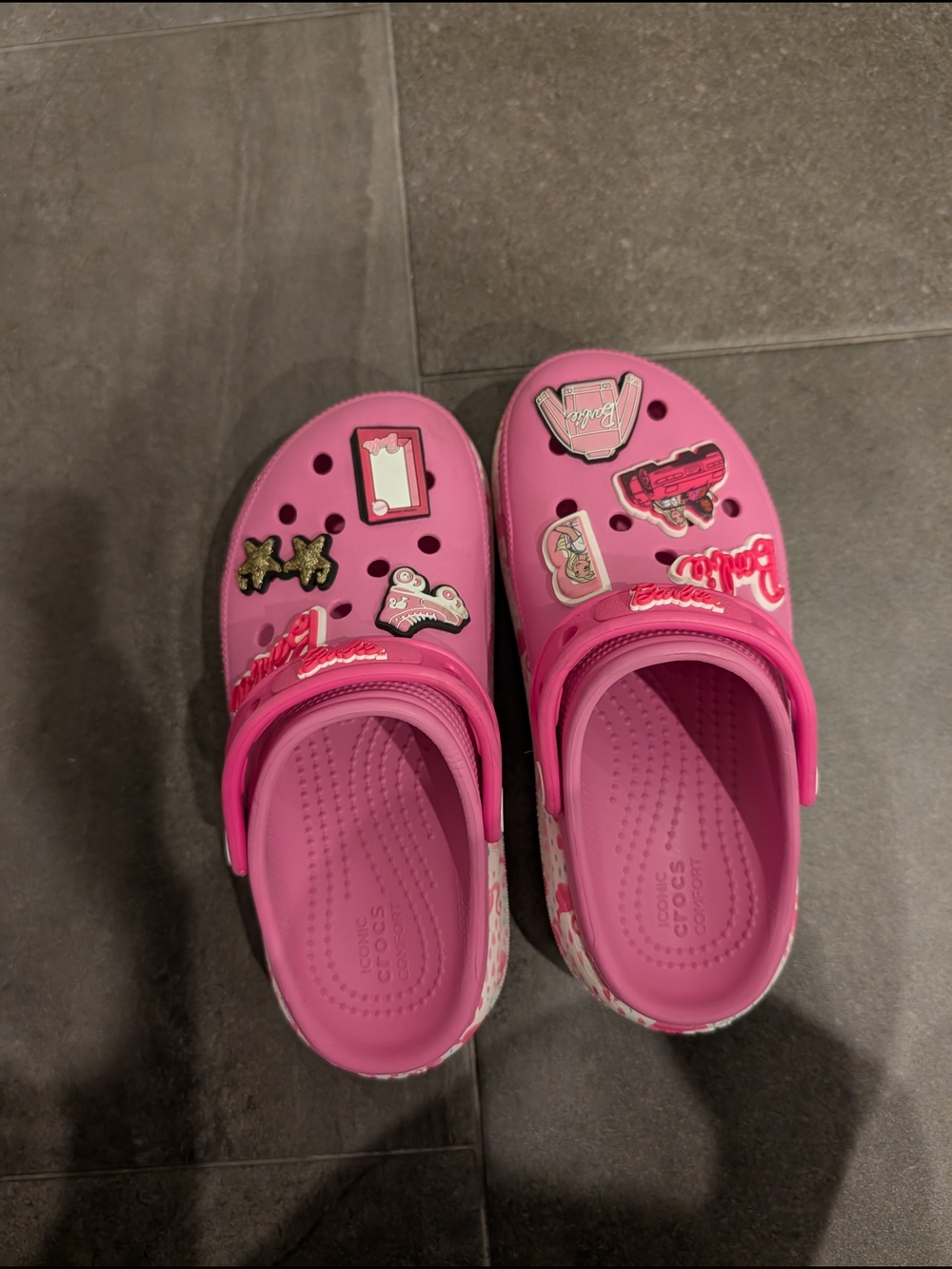 CROCS Barbie Kids Pink Classic Clog with Decorative Charms